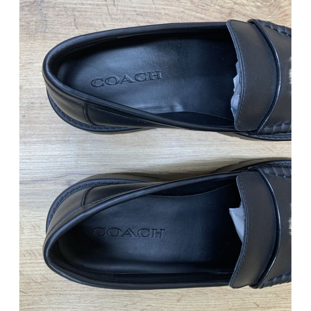 Coach Women's Lucy Leather 2" Chunky Heel Platform Loafers CCH95 Black Size 8B - Picture 11 of 12